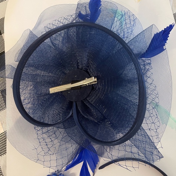 Myjoyday flower fascinator headband for women(blue) - Picture 3 of 6